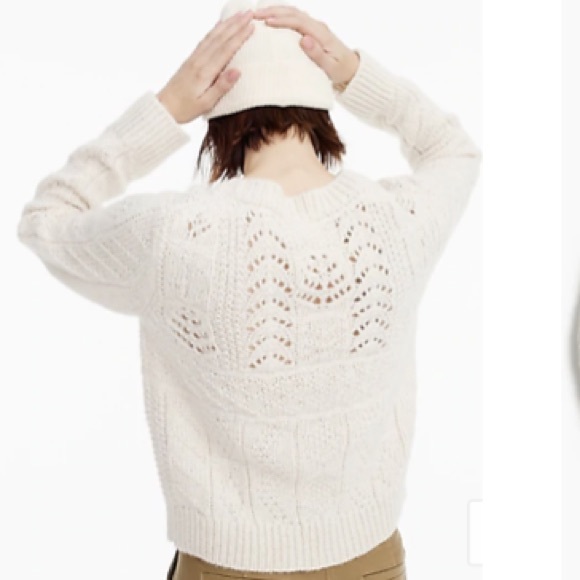 JCREW 1988 Cable Knit Sweater NWT Size M Ivory - Picture 3 of 8